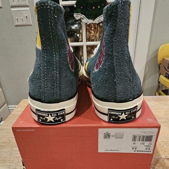 Converse High-Top Sneakers with Patchwork Design 8.5 Womens - Picture 4 of 9